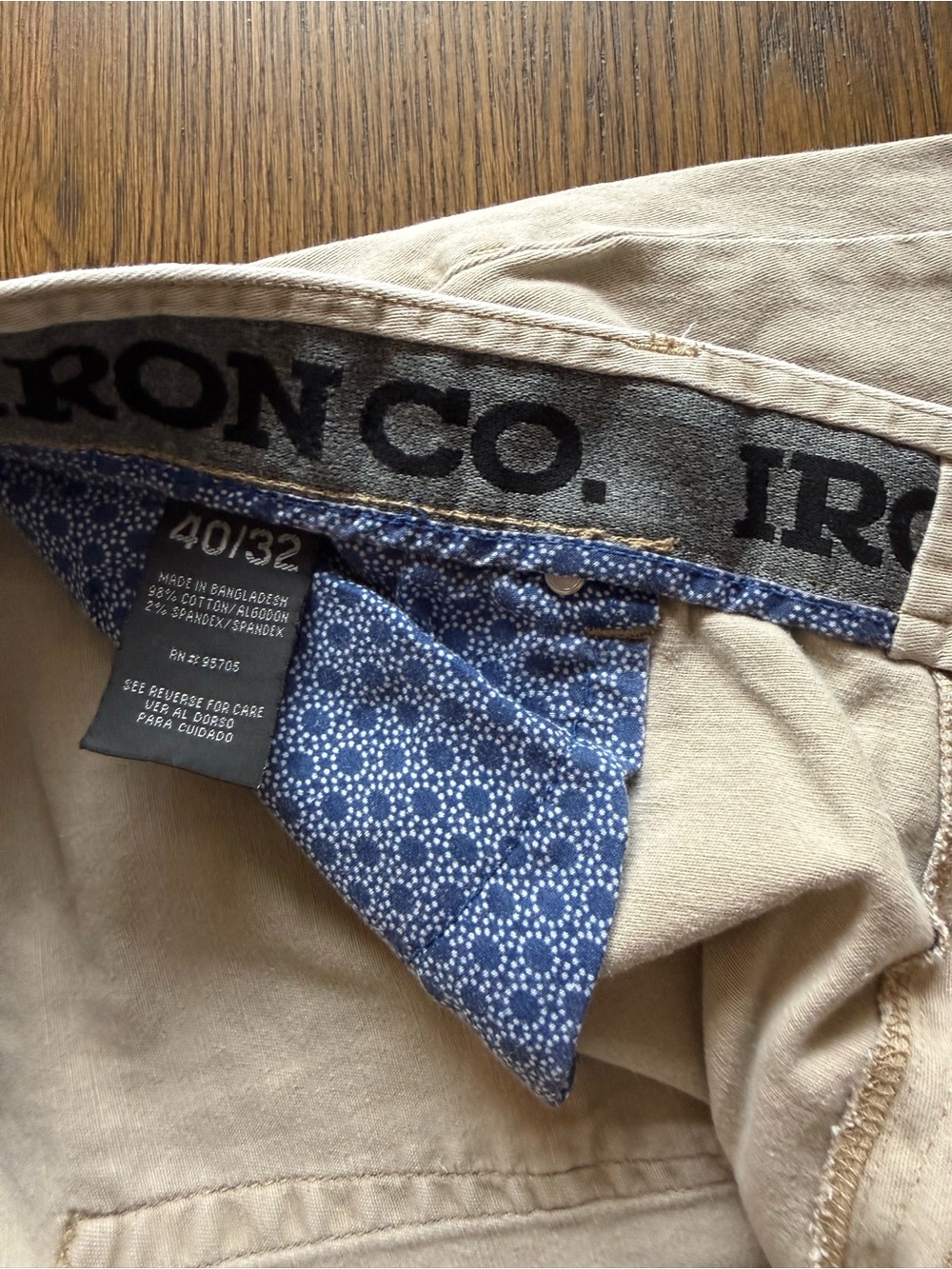 Iron Co. Men's Khaki Pants - 40x32